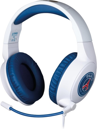 Casti de jocuri cu fir Konix PSG pentru PC, PS4, PS5, Switch, Xbox One si Series X|S - Microfon la 45° - Cablu de 1,5 m - Mufa de 3,5 mm - Alb si Albastru