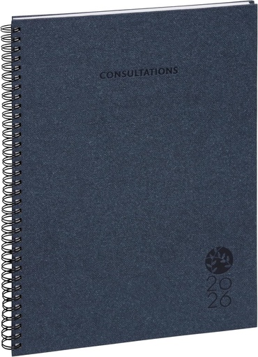 Exacompta - 296422E - Jurnal saptamanal de birou Consultatii S spiralat Forever reciclat - 29,7 x 21 cm - ianuarie pana in decembrie 2025 - Culoare albastru