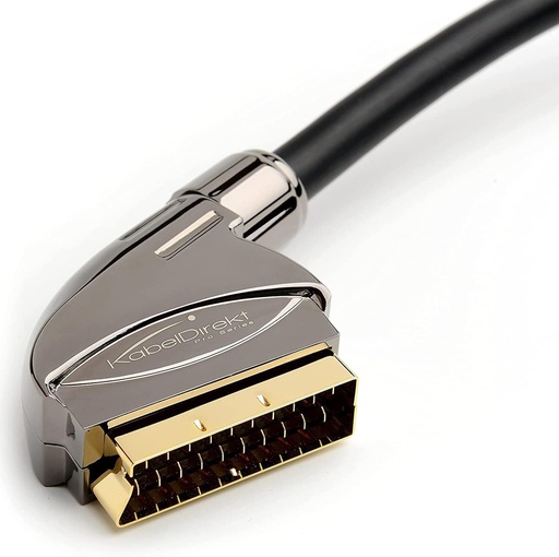 KabelDirekt - cablu SCART de 3 m (21 de pini, multi-ecranat, conector de precizie, Full HD, conexiuni video/audio analogice)