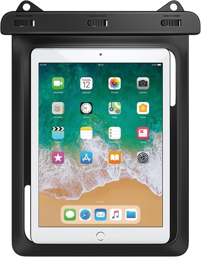 Husa impermeabila pentru tableta MoKo, geanta rezistenta la apa Husa de protectie pentru computer pentru iPad Air 5/4 10.9, iPad 9/8/7 10.2, Air 3 10.5, iPad Pro 11, Galaxy Tab A7 10.4, Tab S6 10.5, Tab E9.6, IPX8, negru
