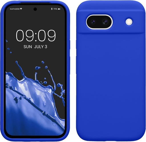 Husa kwmobile Compatibila cu Husa Google Pixel 8a - Husa Telefon Protectie Moale Silicon TPU - Albastru Baltic