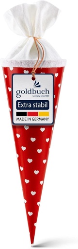 goldbuch 93 012 - Geanta cadou 35 cm lekker + inimi anders, con de scoala baieti & fete, geanta fratilor din carton lacuit cu inchidere din fetru, punga de zahar pentru inscrierea la scoala si inceperea scolii, aprox. 35 x 11,5 cm