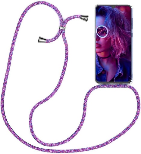 Husa colier SIMao pentru Oppo Reno 2/ Reno2, husa transparenta din silicon cu snur de colier, husa pentru snur pentru colier, husa pentru telefon cu cablu, husa anti-zgarieturi, unicorn