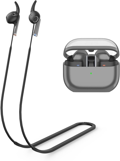 Compatibil cu cureaua anti-pierdere pentru Galaxy Buds 3 Compatibil cu Samsung Galaxy Buds 3 2024 Casti Bluetooth fara fir Casti cu franghie pentru gat Casti sport Suport din silicon Curea de banda (negru)