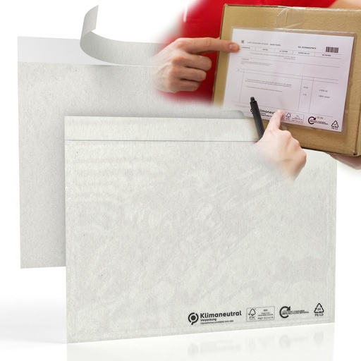 umschlag-discount - plicuri de posta din plastic transparent pentru bonuri de livrare, facturi, borderouri de retur & Co. - 100 de plicuri de corespondenta autoadezive cu dimensiunile 240 x 180 mm (DIN C5)