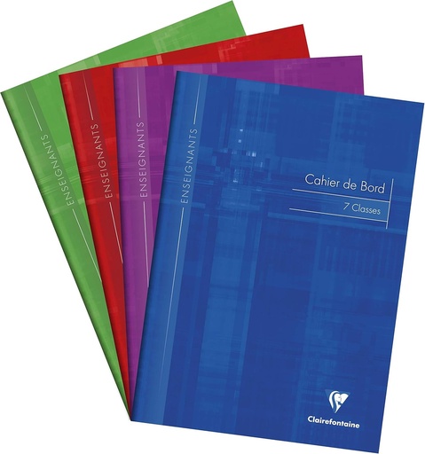 Clairefontaine 3119C A Jurnal de bord capsat 7 clase - A4 21x29,7 cm - 48 pagini - Hartie verde registru 110 g - Coperta pentru card laminat - Culoare aleatorie