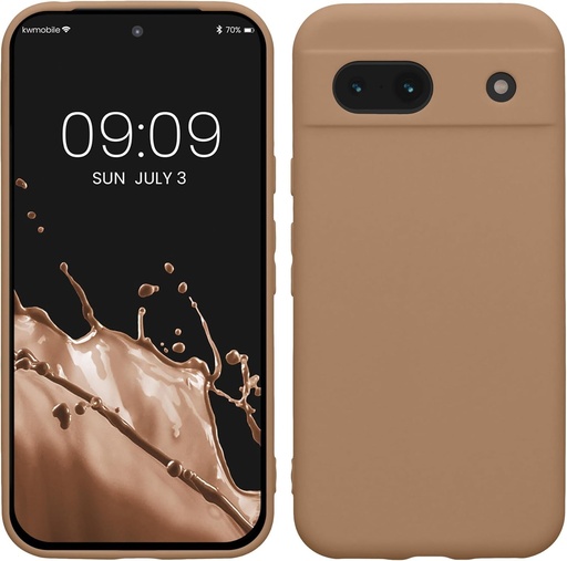 husa telefon mobil kw compatibila cu Google Pixel 8a - Husa din silicon moale pentru telefon in cappuccino