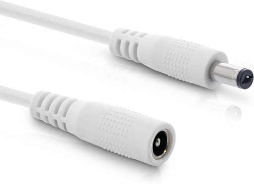 Cablu prelungitor InLine(R) DC, mufa/priza DC 5,5x2,1 mm, alb, 2 m