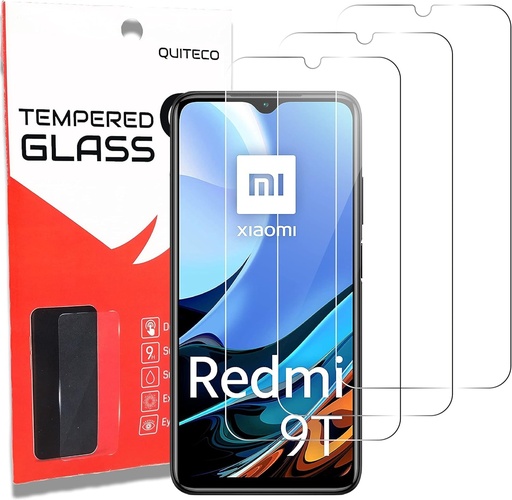 Sticla securizata QUITECO pentru Xiaomi Redmi 9T [pachet de 3] Film de protectie pentru ecran