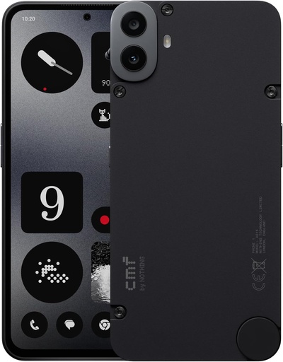 CMF Phone 1 8+128GB - Telefon mobil fără contract cu cameră din spate Sony de 50 MP cu Ultra XDR, ecran Super AMOLED de 6,67 inchi și Nothing OS 2.6 - Negru