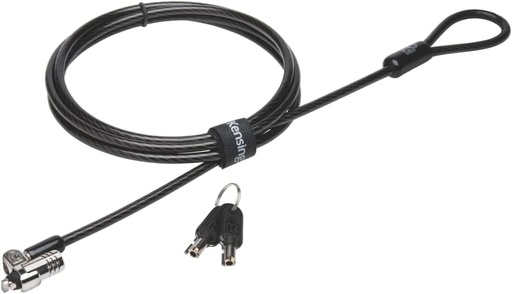 Blocare Kensington MicroSaver 2.0 pentru laptop, cablu din otel carbon de 1,8 m lungime, cap de blocare puternic cu diametrul de 10 mm si mecanism de blocare cu bara in T, K65020EU
