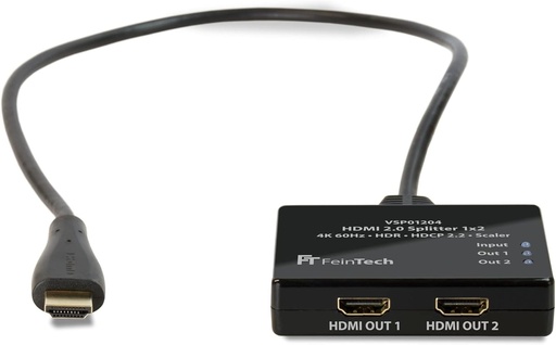 FeinTech VSP01204 Splitter HDMI Ultra HD 4K 60Hz HDR cu scalator, negru