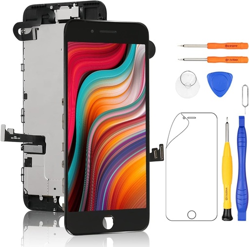 Yodoit pentru iPhone 7 Plus Afisaj LCD si digitizator de ecran tactil Inlocuire ansamblu de sticla (cu camera, senzor Flex) Instrumente incluse (negru de 5,5 inci)