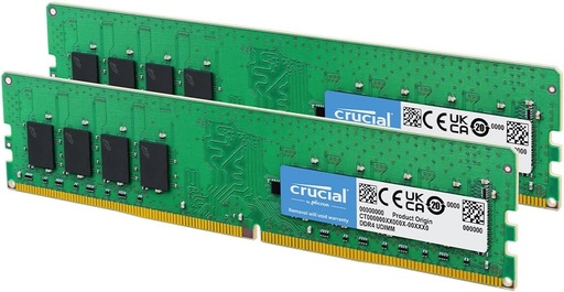 Crucial RAM 16 GB Kit (2 x 8 GB) DDR4 2400 MHz CL17 Memorie desktop CT2K8G4DFS824A, verde/negru