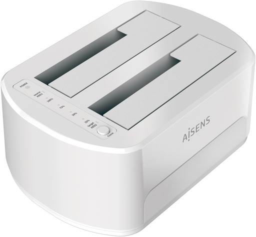 AISENS - ASDS-D02W - Dual Bay Docking Station Asds-D02W SATA 2.5/3.5 A USB 3.0/3.1 Gen1, clonare, alb