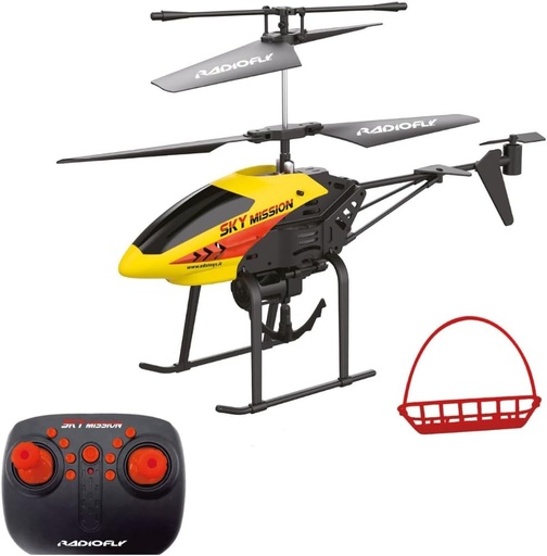 ODS - Radiofly, Sky Mission, elicopter radiocontrolat pentru copii, troliu cu container pentru accesorii, 6 functii, incarcare USB, varsta recomandata + 8 ani