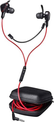 Casti pentru gaming Trust Gaming GXT 408 Cobra In-Ear cu microfon, mufa de 3,5 mm, cablu adaptor pentru PC, casti multi-platforma pentru computer, consola, laptop, telefon, tableta - negru