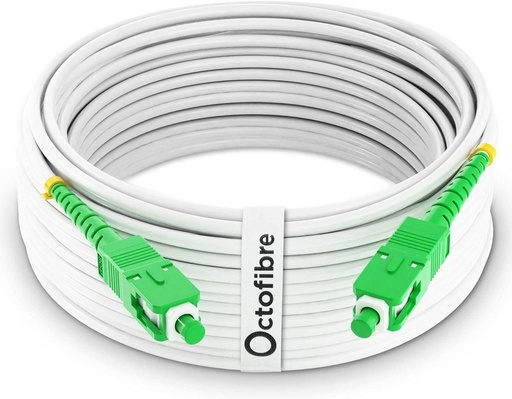 Octofibre - Cablu fibra optica SFR Bouygues portocalie - 30m - Armat cu ecranare Kevlar - Extensie/Jartiera - SC APC la SC APC -