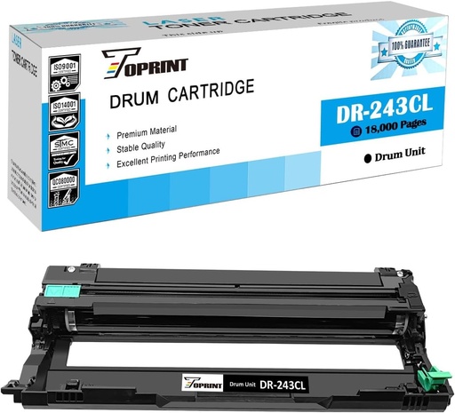 DR243CL DR-243CL Unitate de cilindru de mare capacitate compatibila 18000 de pagini Negru pentru imprimantele Brother MFC-L3770CW L3710CDN L3730CDW L3750CDW DCP-L3550CDW L3510CDW HL-L3270CW L3210CDW L3230
