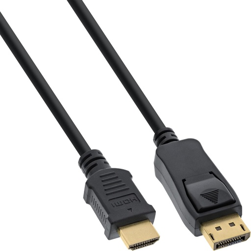 Cablu convertor InLine 17186 DisplayPort la HDMI, negru, 0,5 m
