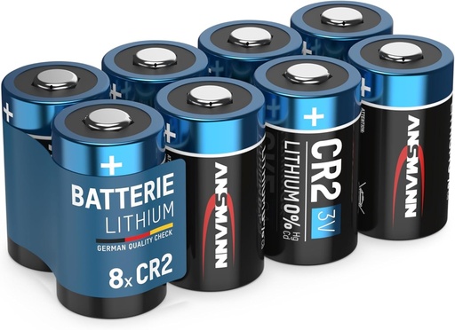 Baterii cu litiu ANSMANN CR2 3V (pachet de 8) - Baterii rotunde pentru aparate electrocasnice, blit pentru camera, lanterna LED, dispozitiv de control de la distanta - baterii de unica folosinta cu durata lunga de viata