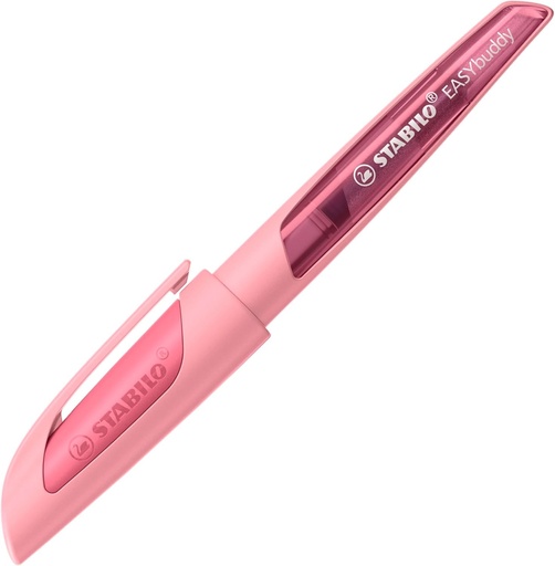 STABILO - Pix pentru scoala cu varf standard M - EASYbuddy Pastel in rosu roz - albastru (stersabil) - incl. cartus