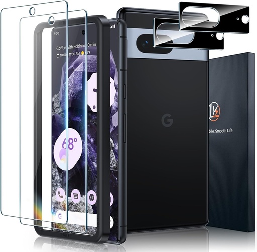 Sticla securizata LK 2+2 pachete pentru Google Pixel 8, pachet de 2 protectoare de ecran si 2 pachete de protectie pentru camera pentru Pixel 8, duritate 9H, protectie de ecran HD, cu instrumente de instalare