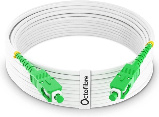 Octofibre - Cablu fibra optica SFR Bouygues portocalie - 10m - Armat cu ecranare Kevlar - Extensie/Jartiera - SC APC la SC APC -