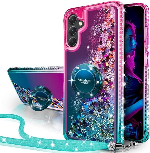 Husă Miss Arts pentru Samsung Galaxy A14 4G/5G, husă de lux din silicon cu sclipici, cu suport, husă de protecție cu gel lichid pentru Samsung A14 5G - verde