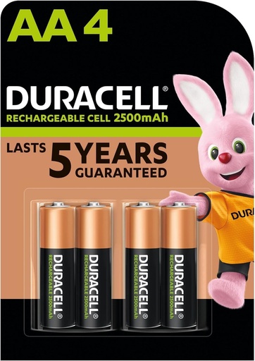 Baterie Duracell reincarcabila AA 2500 mAh Mignon HR6, pachet de 4