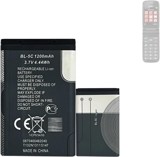 Baterie de schimb HIGHAKKU BL-5C compatibila cu BRONDI Magnum 4, Amico Radio SIMPLE Duke S, Amico Elegant 2, FABULOUS, SINCERE