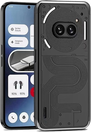 TIANYUE Husa pentru Nothing Phone (2a), Husa dura din spate pentru PC, Husa subtire Protectie impotriva zgarieturilor Husa de protectie antisoc pentru Nothing Phone 2a-Silver Black