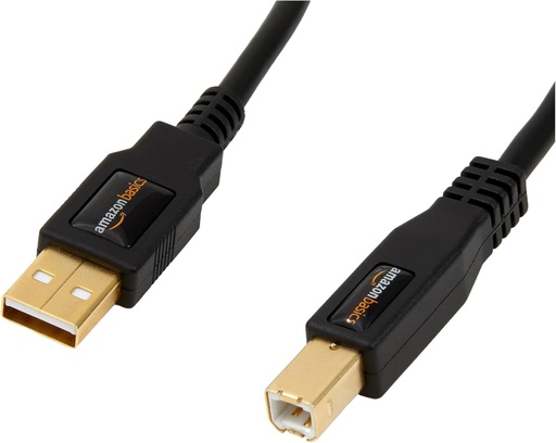 Amazon Basics PC045 Cablu de imprimantă USB 2.0 USB-A tată la USB-B tată, pentru computere personale, 4,8 m, negru