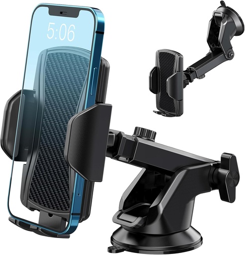 Suport telefon auto Hoppac, suport telefon auto pentru bord și parbriz, rotație de 360 ​​de grade și eliberare rapidă, pentru smartphone-uri de 4-7 inchi