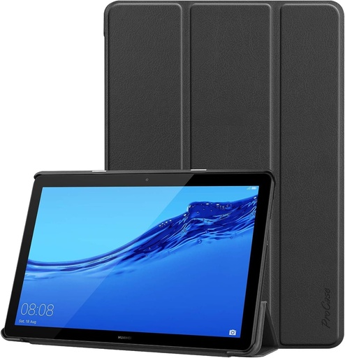 Husa ProCase pentru Huawei MediaPad T5 10.1 inch 2018, husa de protectie ultra subtire, subtire, cu suport pentru lumina - neagra
