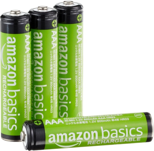 Baterii reîncărcabile AAA Amazon Basics, preîncărcate, NiMh, 4 număr (aspectul poate varia)