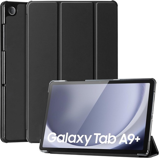 Husa CoBak pentru Samsung Galaxy Tab A9 Plus/A9+ 2023 (SM-X210/X215/X216/X218) 11 inchi, husa cu suport din piele PU cu trei ori cu functie de repaus/trezire automata (negru)
