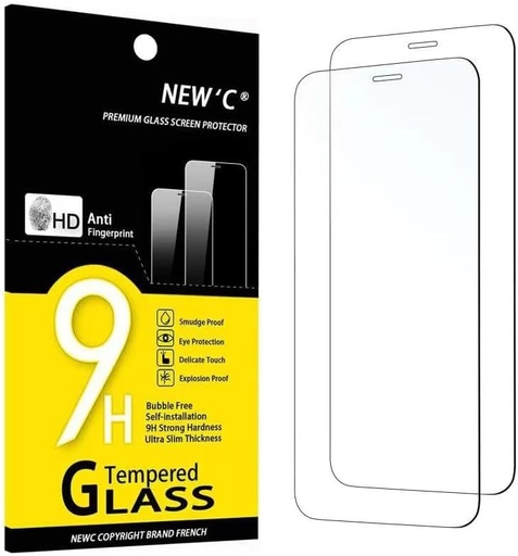 NEW'C Pachet de 2, Sticla securizata pentru iPhone 12, 12 Pro (6.1), Film protector pentru ecran - Fara bule - Ultra rezistent (0,33 mm HD Ultra Transparent) Sticla duritate 9H