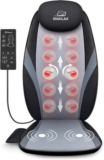 Scaun de masaj Snailax Shiatsu Masaj de spate Încălzire Scaun de relaxare Frământare Rolling pentru birou acasă
