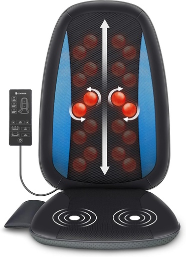 Husa scaun masaj Shiatsu COMFIER cu caldura, husa masaj Shiatsu masaj spate, relaxare pentru tot spatele, potrivita pentru birou, acasa si oriunde, cadouri