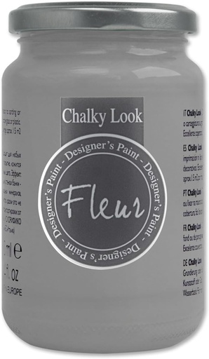 VOPSEA DE DESIGNER FLEUR | Vopsea pe baza de apa, efect creta naturala, extra opaca, Fleur Chalky F75, culoare fumurie, fabricat in Italia, format 330 ml