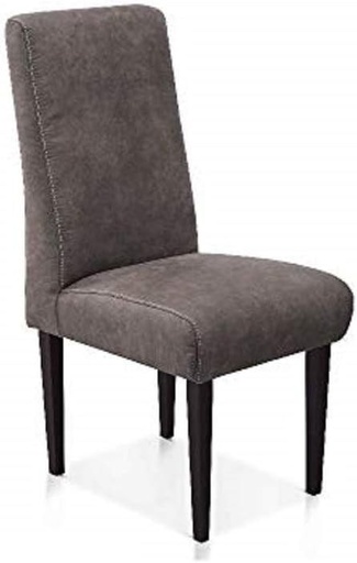 CAVADORE Scaun de sufragerie Malm / Scaun tapitat pentru bucatarie sau sufragerie aspect piele / Cu cusaturi contrastante / Se potriveste cu setul de bucatarie Malm / 48 x 103 x 62 / Microfibra: Gri