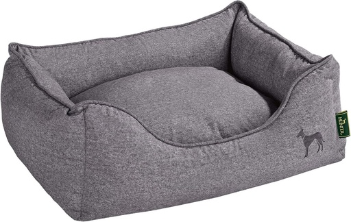 Canapea pentru caini HUNTER Boston, pat pentru caini, perna reversibila cu garnitura de plus, usor de intretinut, 120 x 80 cm, gri