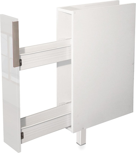 Berlioz Creations CE15BB Unitate de baza de bucatarie cu suport pentru condimente alb lucios 15 x 52 x 83 cm