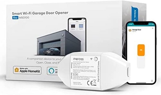 Meross Smart WiFi Garage Door Opener functioneaza cu Apple HomeKit, control APP, compatibil cu Alexa, Google Assistant si SmartThings, nu este necesar hub