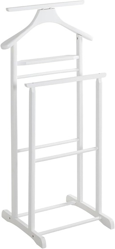 Suport de valet HAKU Furniture, lemn masiv, alb, L 47 x D 36 x H 102 cm