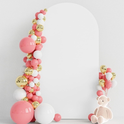 Wokceer 2,2 m Husa arc de nunta, suporturi spandex personalizate pentru arc de nunta, capac rotund pentru fundal Chiara Arch pentru petrecere de aniversare, ceremonie, banchet, decorare, alb