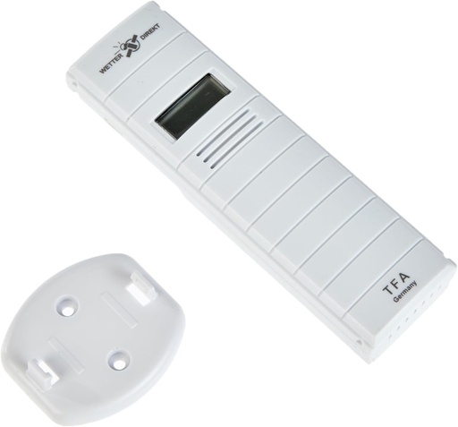 Transmitator de schimb TFA Dostmann pentru Wetterdirekt, inclusiv afisaj, emitator termo-higro, 30.3155, alb, L 39 (51) x L 21 (46) x H 129 (135) mm, RH 1-99% - temperatura -39,9 - +59 °C