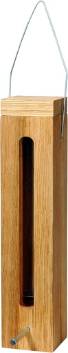 LUXURY BIRDHOUSE 46770e Coloană de hrănire Mărimea M - Hrană pentru păsări din lemn masiv - Stație de hrănire suspendată - Hrănitor de stejar pentru păsări sălbatice - 5 x 5 x 23 cm - Natural