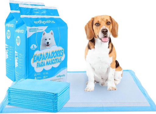 Edipets, Tampoane pentru câini, 60x60 cm, (40 unități), Covorașe igienice de unică folosință pentru animale de companie, Servețele de dresaj și dresaj, absorbante, etanșe